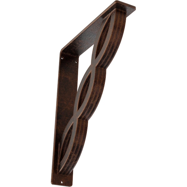 Ekena Millwork Loera Wrought Iron Bracket, (Triple center brace), Antiqued Copper 2"W x 10"D x 12"H BKTM02X10X12TLOACO - main